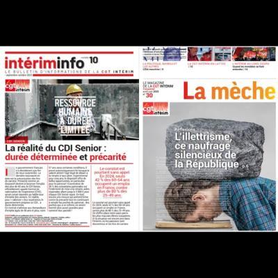 Deux nouvelles publications CGT Intérim : Info Intérim #10 et La Mèche #30